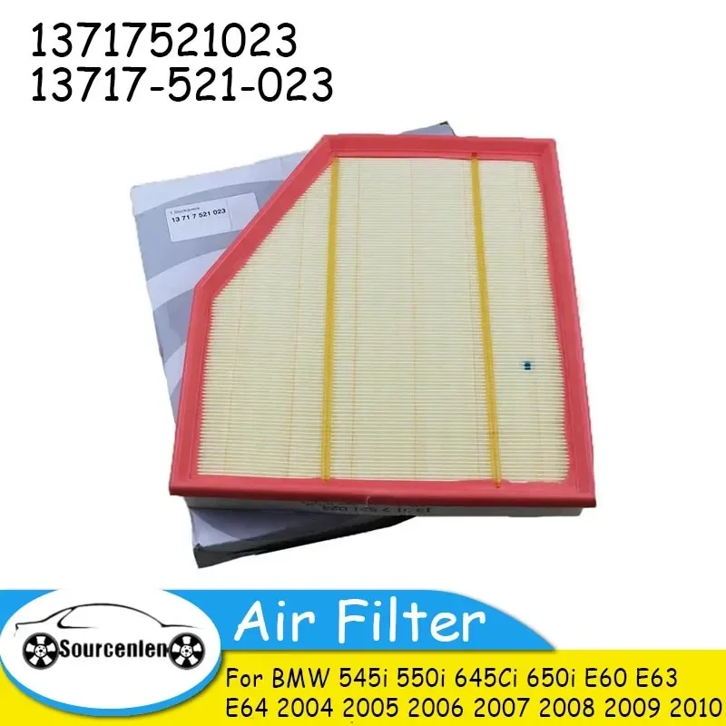 Air Filter 13717521023 13717-521-023 for BMW 545i 550i 645Ci 650i E60 E63 E64 2004 2005 2006 2007 2008 2009 2010