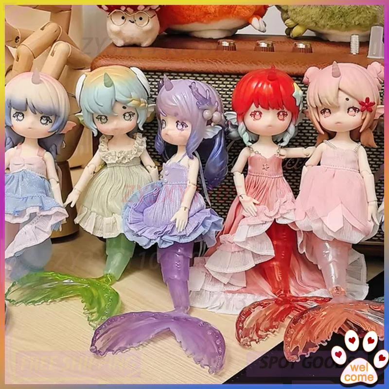 

Genuine Eucalyptus Painted Tidal Secret Fantasy Biological Mermaid Bjd Gift Blind Box Hand-Made Ornaments Holiday Gifts