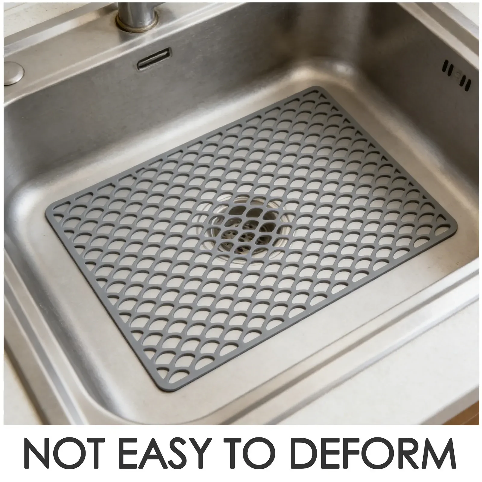 Silicone Grid Kitchen Sink Mat Heat Resistant Bottom Protector for Farmhouse Porcelain Sink Non-Slip Sink Liner Protection Pad
