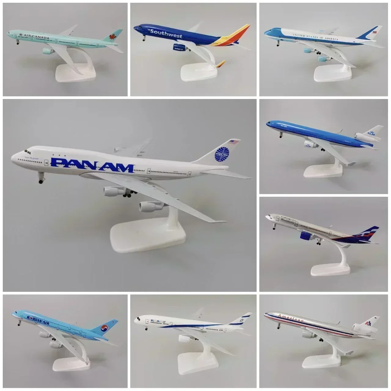 

20cm Alloy Metal USA Air Pan American World Airways PAN AM Boeing 747 B747 Diecast Airplane Model Plane Southwest KLM Aircraft