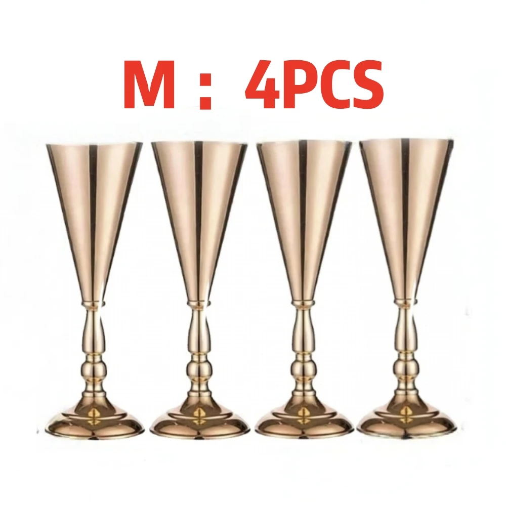 Gold Metal Trumpet Vase Stand Holder Cone Flower Holder for Wedding Table Centerpiece, Party & Home Decor 3 Sizes Choose image 3