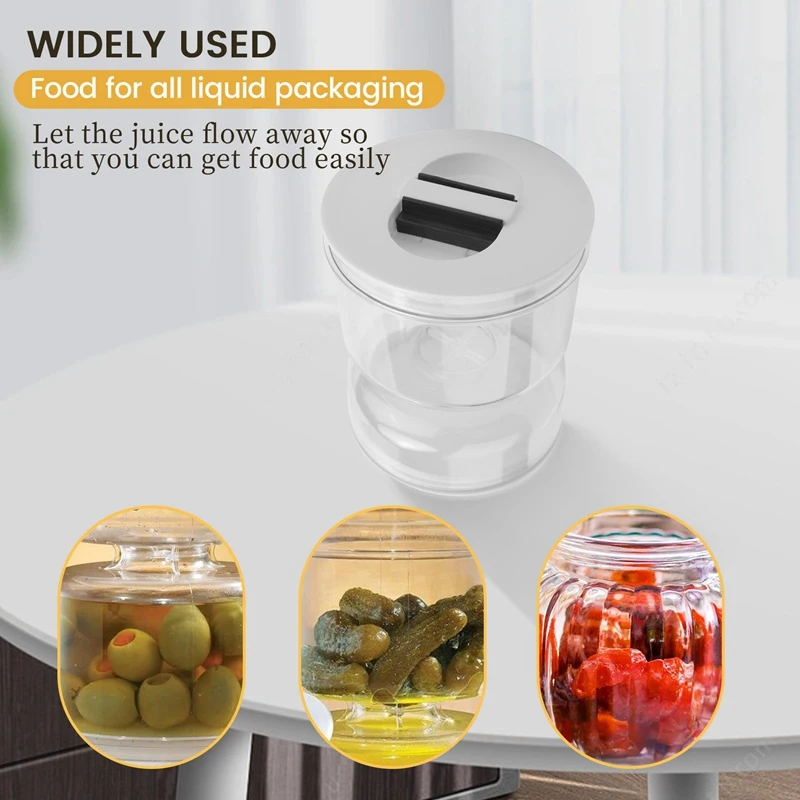 Pickles Jar Dry And Wet Dispenser Pickles And Olives Hourglass Jar Container For Home Kitchen Separator Organizer