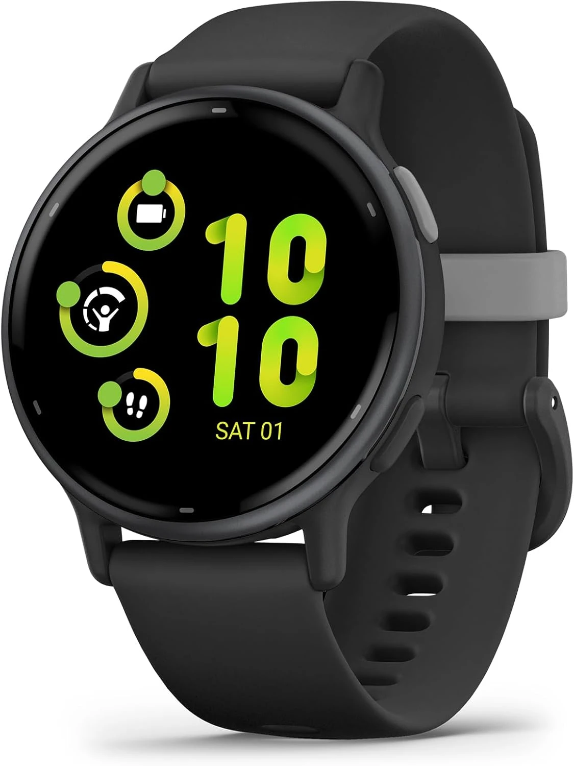 Health and Fitness GPS Smartwatch, AMOLED Display, Up to 11 Days of Battery, Black