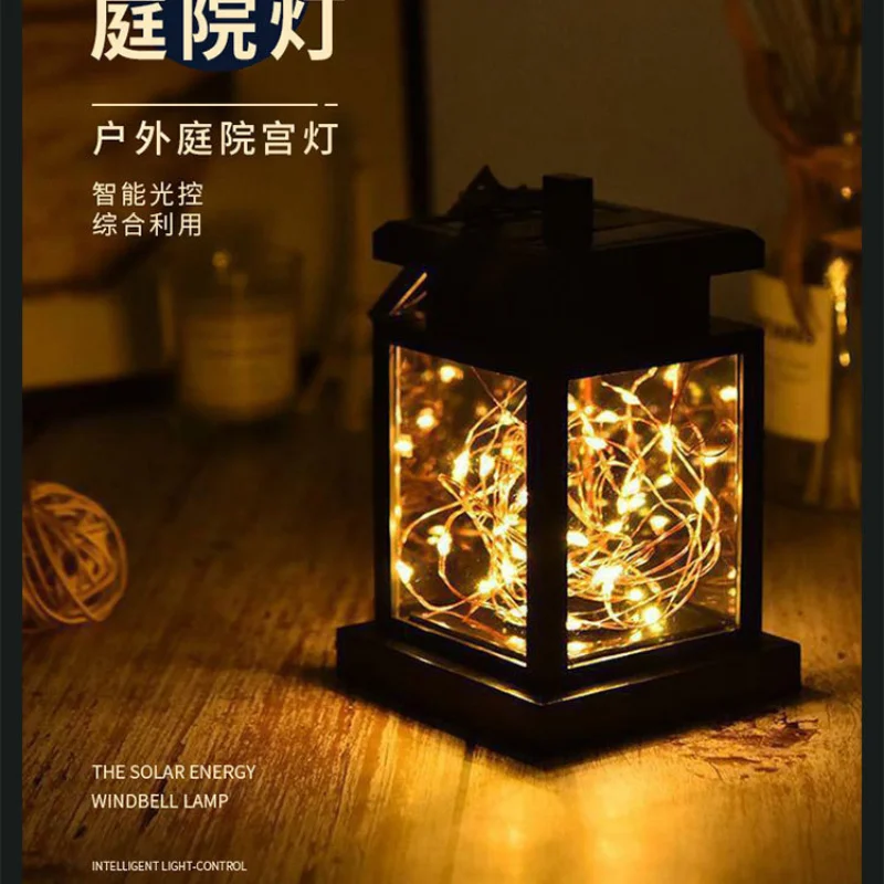 Solar Lamps Small Palace Light Outdoor Garden Lamp Handle Small Hanging Lighting Garden Star Candle Lights