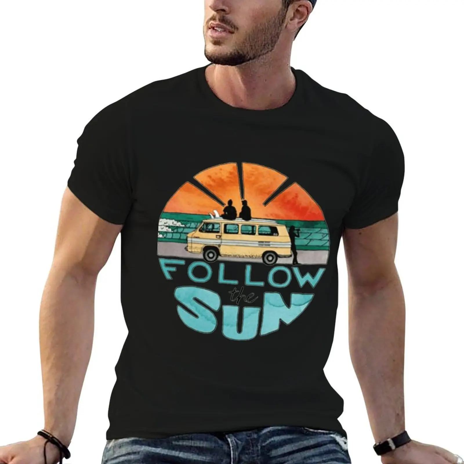 

follow the sun T-Shirt t shirt custom print t shirt man cotton t shirt men 100% cotton luxury brand T-Shirt