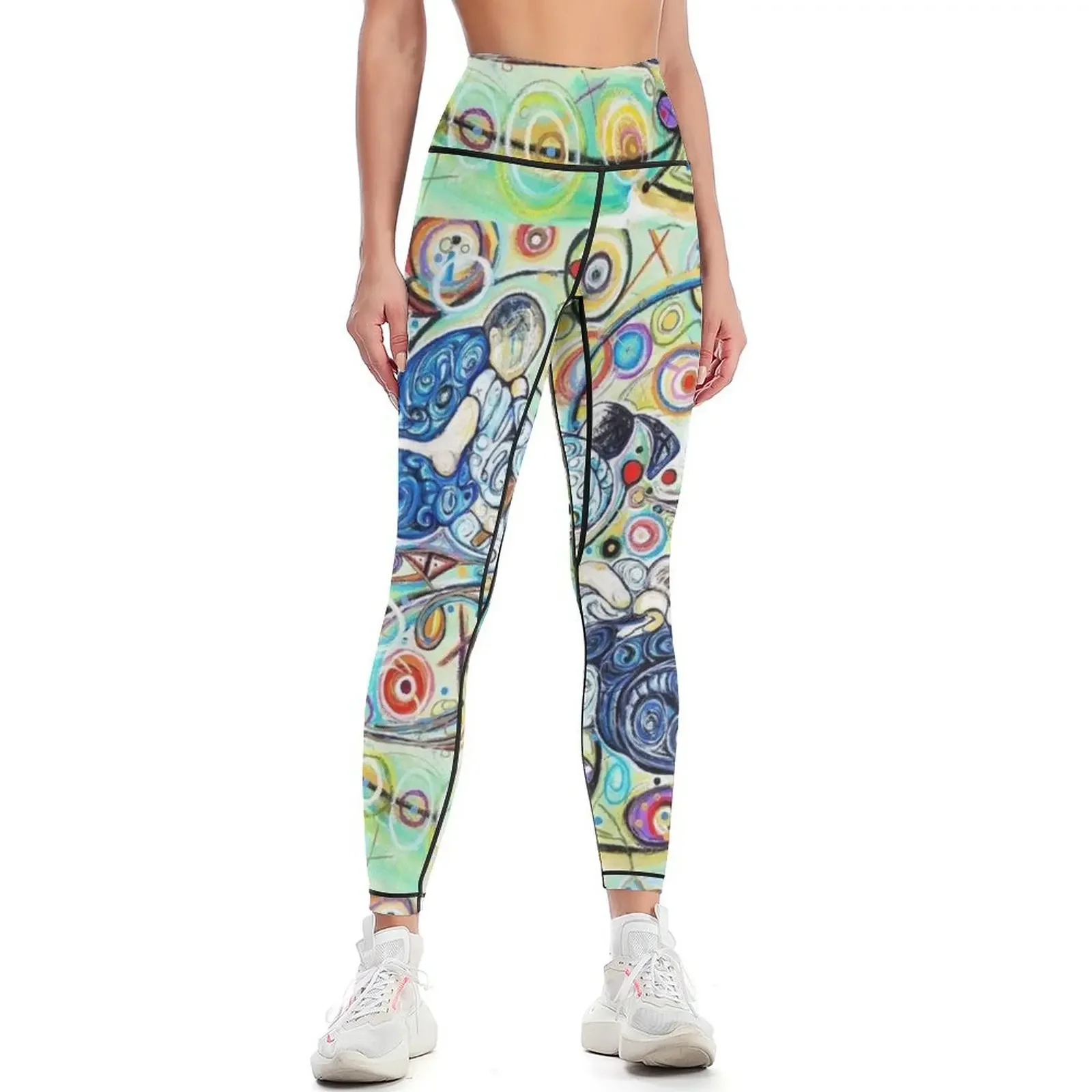 

Let's Roll - Jiu-Jitsu - BJJ Art - Original Painting By Kim Dean Leggings workout clothes for sport pants Womens Leggings