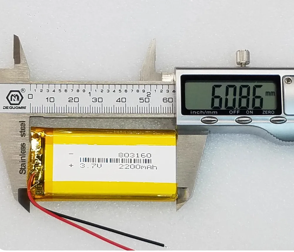 1-10PCS 803160 3.7V 2200mAh Polymer Lithium LiPo Battery For MP3 GPS PSP PAD MID DVD Mobile Phone Power Bank Tablet PC E-Books