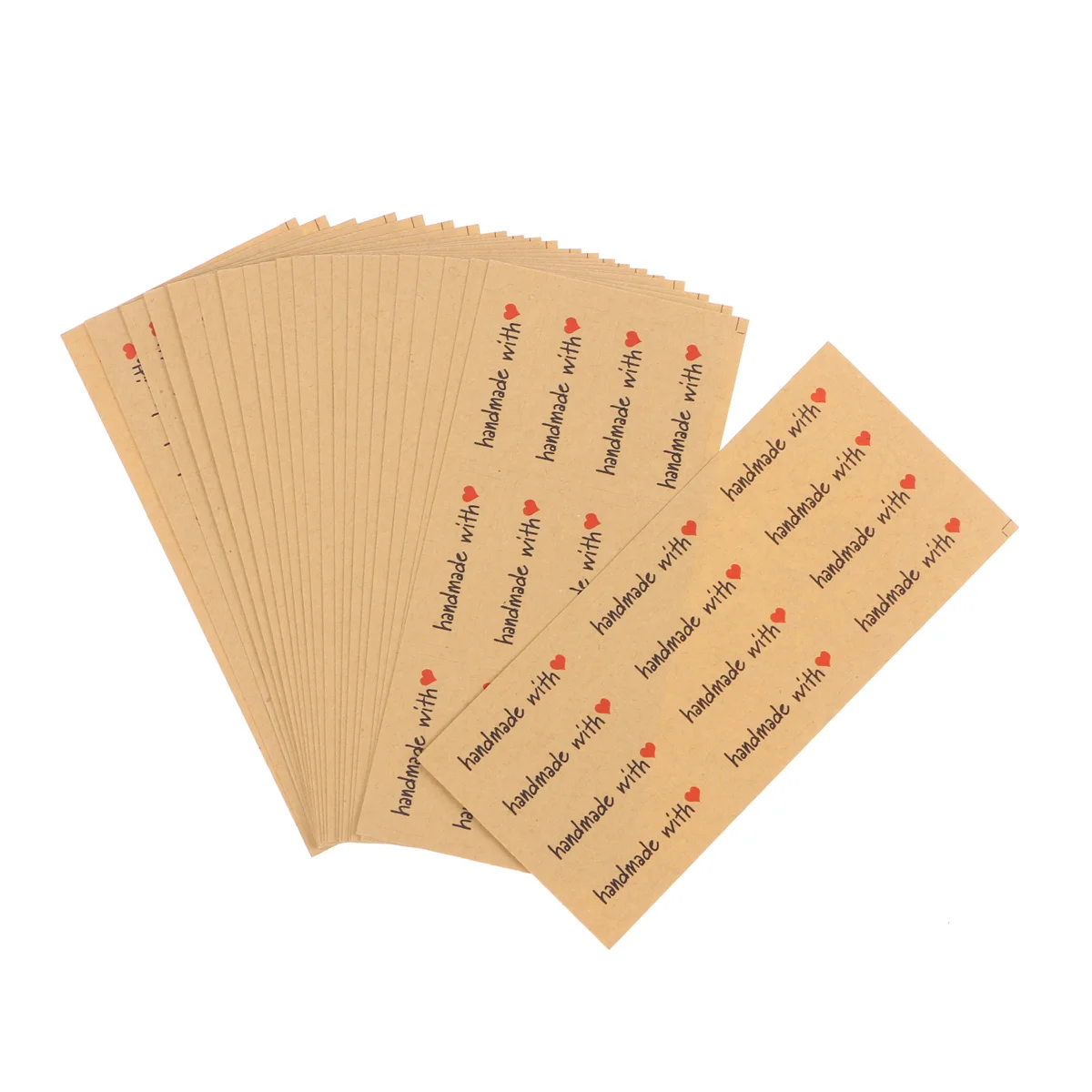 240pcs 20 Sheets Handmade With Love Heart Stickers Kraft Sealing Labels For Envelopes Gifts Packaging Diy Stationery File Folder