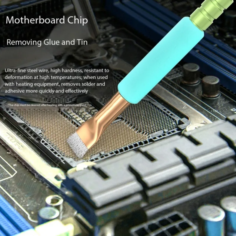 Anti-Static PCB Cleaning Brush Set Sideburn & Steel Bristles for Phone/Laptop Motherboard IC Glue Dust & Solder Residue Removal