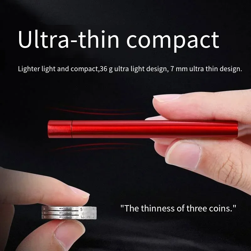 Metal Portable Inflatable Lighter Windproof Direct Spray Green Flame Igniter, Simple And Mini, Can be Placed in a Cigarette Box