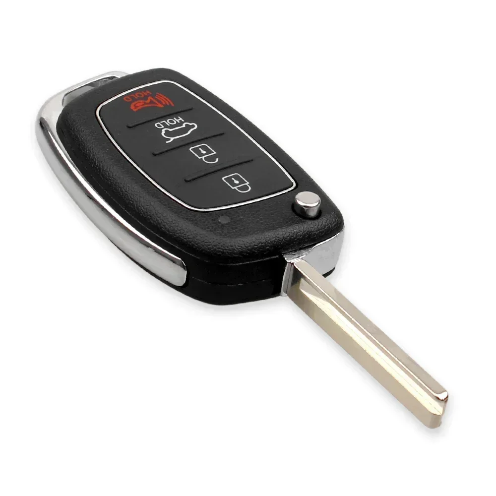 Keyyou เคสกุญแจรีโมทแบบพับได้4ปุ่มสำหรับ Hyundai Elantra Accent Ix35 IX45 I30 Solaris Tucson I20 Santa Fe