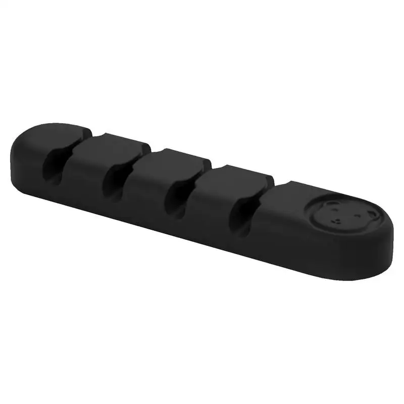 คลิปหนีบที่ยึดสายเคเบิลซิลิโคน4รูสำหรับตั้งโต๊ะที่เก็บสายสายไฟฟ้าการจัดการสายเคเบิลผนังข้างเตียง