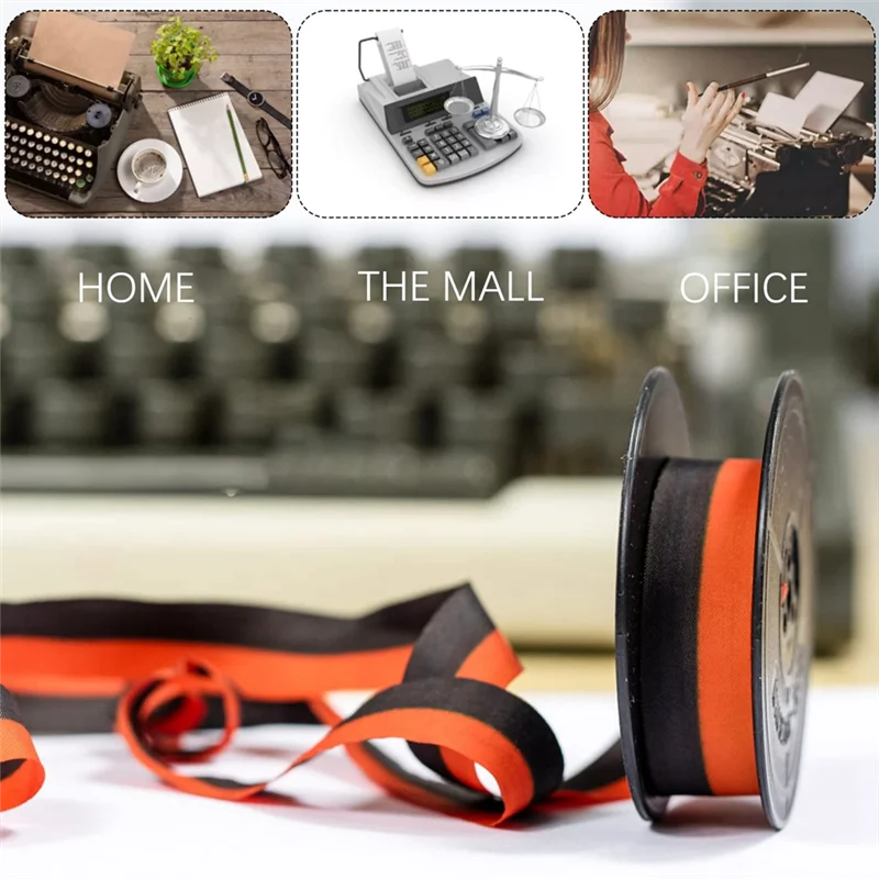 Reliableuniversal Typewriter Ribbon Twin Spool Typewriter Ribbon Replacement For Most Typewriter (Black-Red,Black)