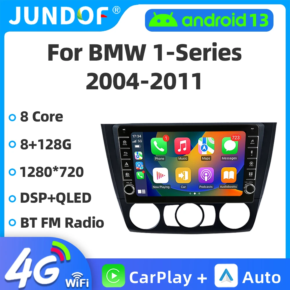 

Jundof беспроводной CarPlay Android авто для BMW 1-серии 1 серии E88 E82 E81 E87 2004-2011 автомобильное радио мультимедиа GPS 4G AI Voice