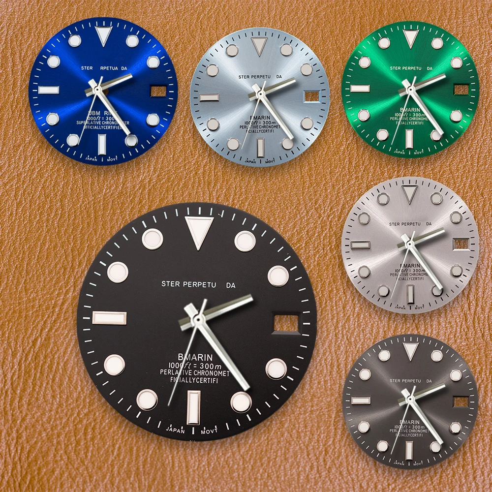 

S Logo Dial 28.5mm NH35 New SUB Dial Fit NH35/NH36/4R/7S Japanese Movement Green Luminous Watch Modification Accessories
