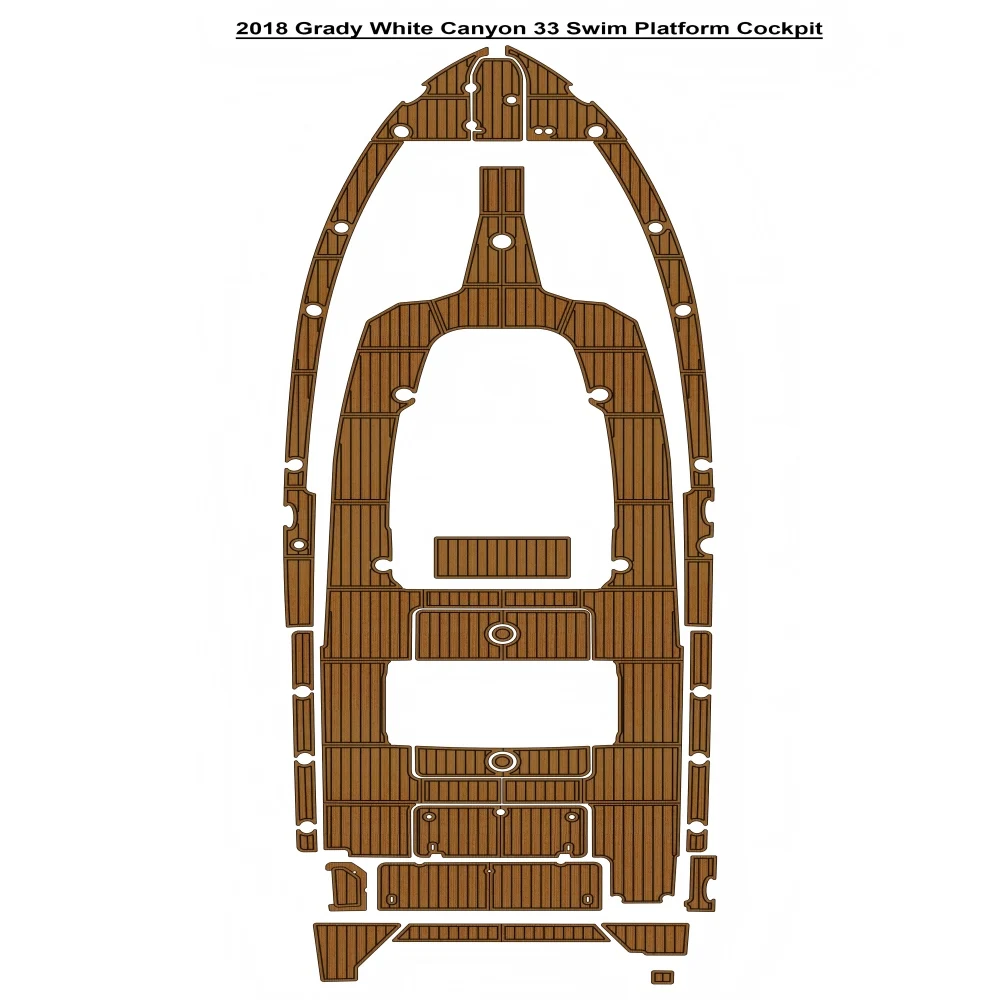 

2018 Grady White Canyon 33 Swim Platform Cockpit Pad Boat EVA Foam Faux Teak Deck Floor Mat SeaDek MarineMat Self Adhesive