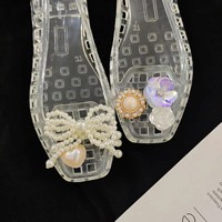Korean Style Jelly Shoe Decorations Transparent Hole Design Summer Flower Decorative Shoe Buckles DIY Glittery Flower Accessorie