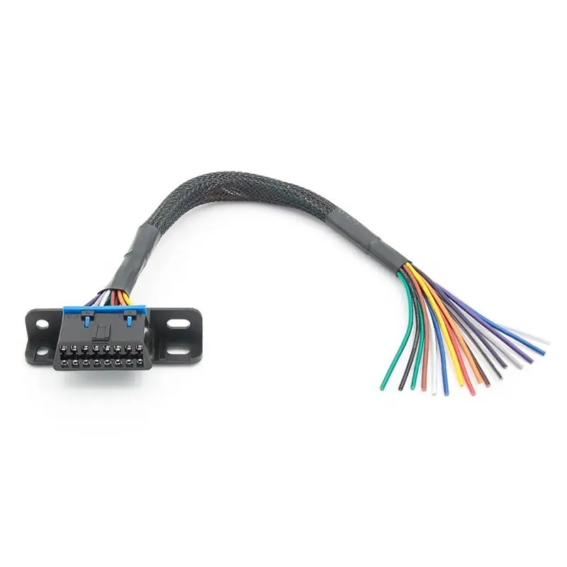 A76T-Accessories Universal OBD2 16Pin Female Connector To Open OBD Cable Female Extension Connector Ribbon Interface Adapter