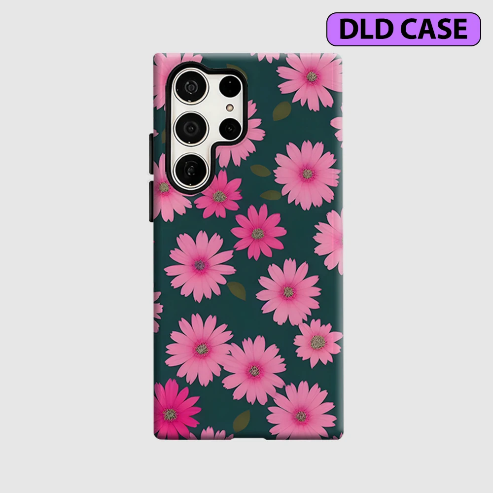 Pink Gerbera Pop Phone Case for Samsung Galaxy S26 S25 Ultra S24 S23 Ultra Plus Shockproof Double Layer Tough Back Cover