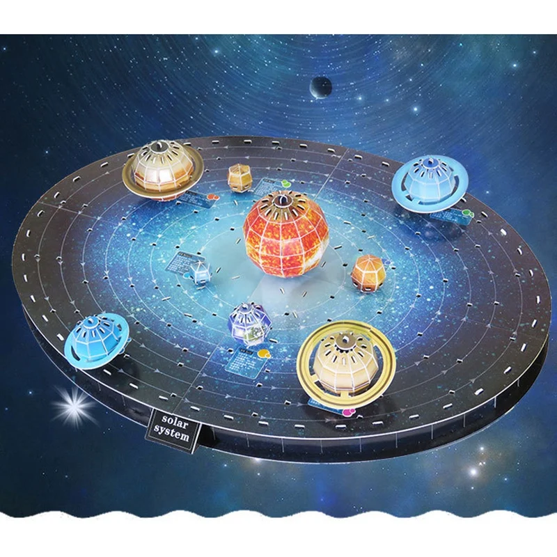 146Pcs 3D Solar System Puzzle Set Planet Board Game Paper DIY Jigsaw Learning & Education Science Toy Kids Birthday Gift