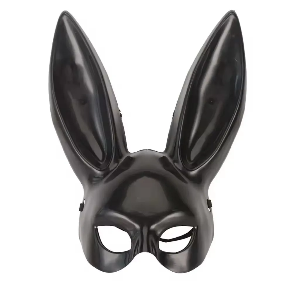 Black White Rabbit Mask Halloween Party Decoration Party Long Ears Rabbit Bunny Mask Costume Cosplay image 3