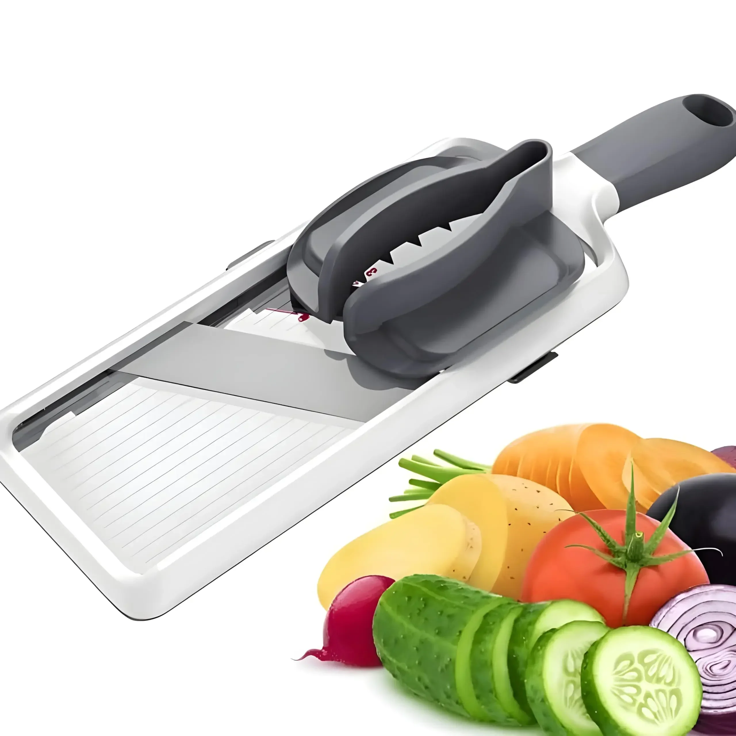 Multifunctional Handheld Mandoline Slicer, Non-Slip Grip,Thickness Selector, Food Holder, Easy To Control Clean Vegetable Cutter