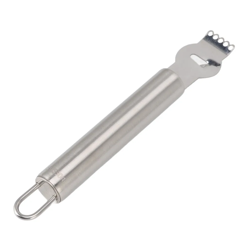 Stainless Steel Lemon Peeler With Handle Silver Citrus Peeler Highly Efficient Multi-Functional Lemon Zester Baking