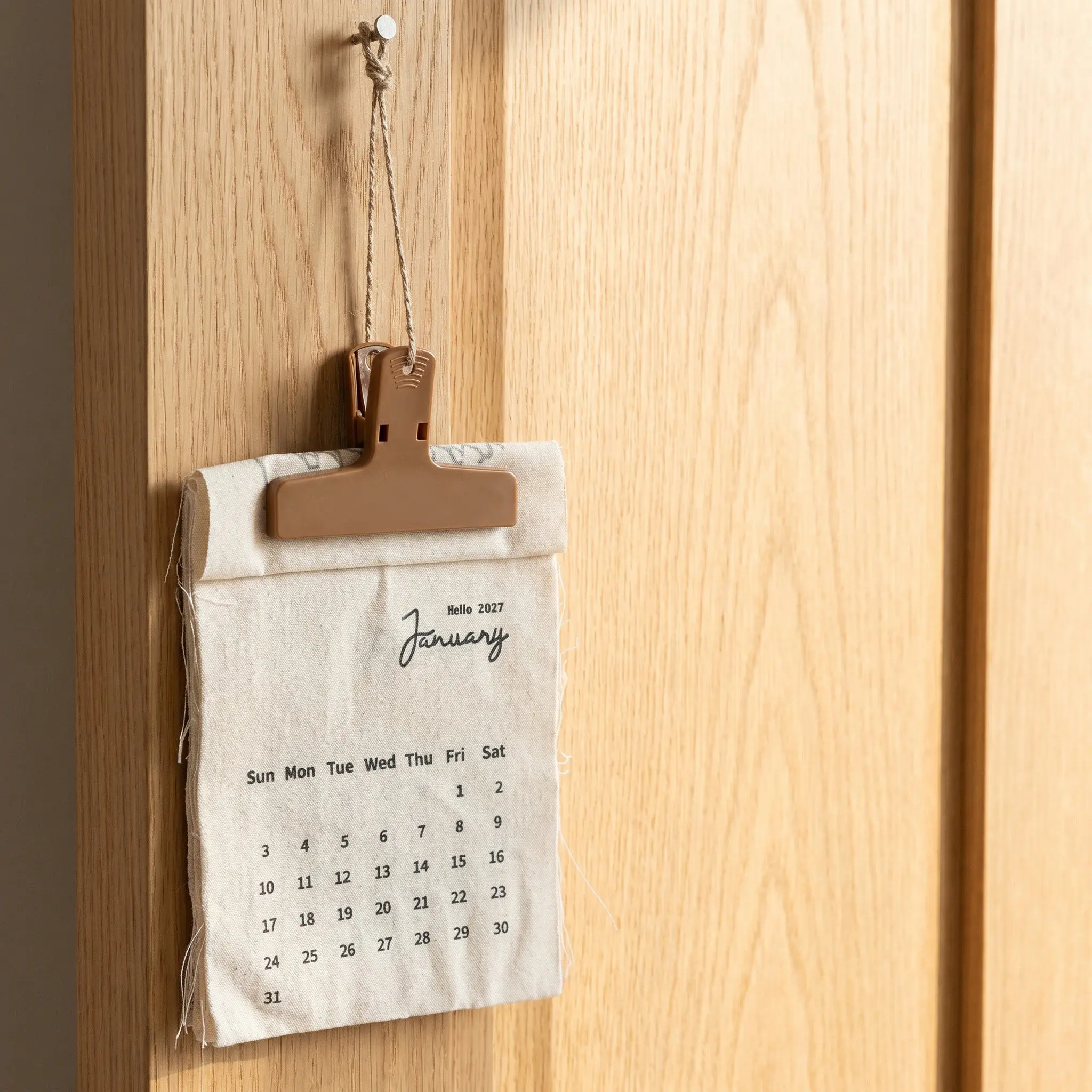 2027 Rustic Wall Calendar Hanging Planner Canvas Cloth 12 Month Weekly Flip Calendar Year-Round Tracking Cloth Calendars
