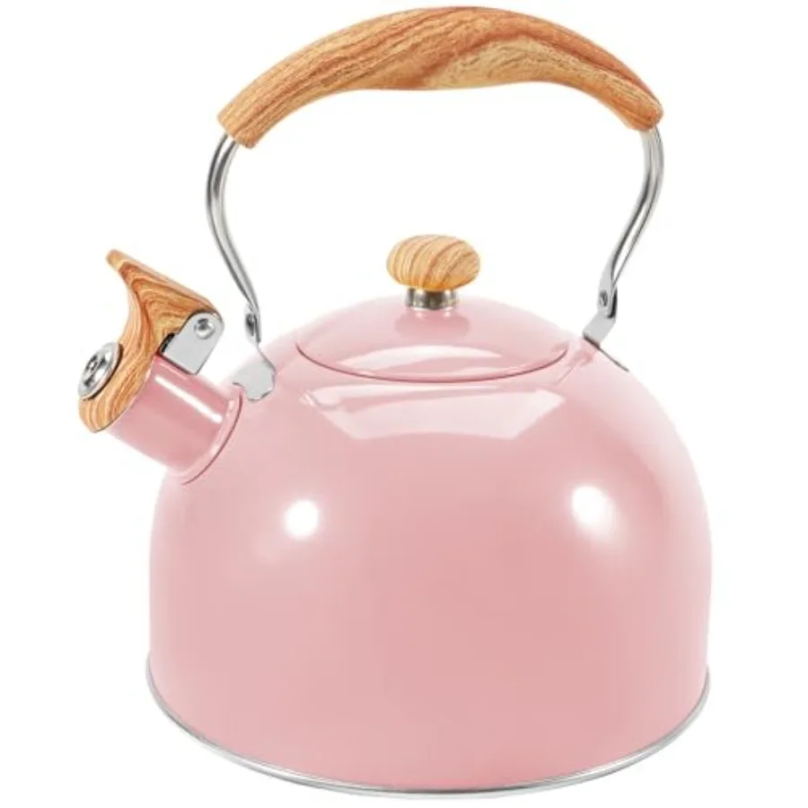 

Tea Kettle for Stove Top, 85OZ/2.6QT Whistling Tea Kettles for Boiling Water Milik or Coffee, Pink Stainless Steel Tea Pots wit