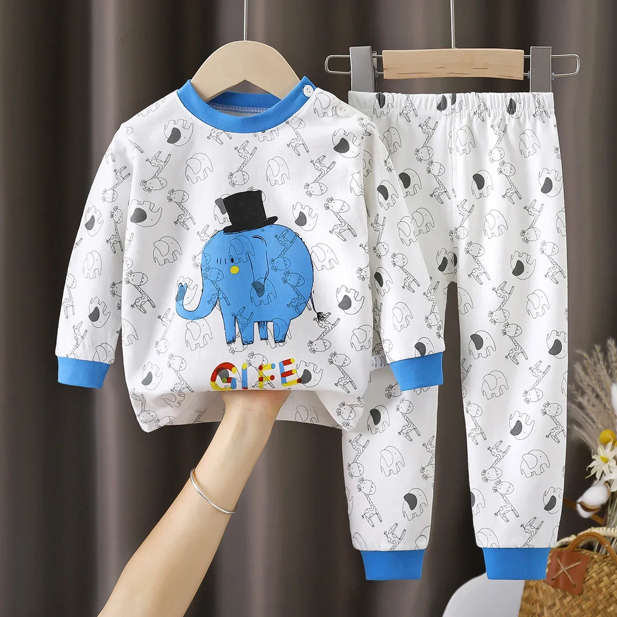 أطفال الخريف منامة غير رسمية بنين بنات لطيف الكرتون يونيكورن طويلة الأكمام تي شيرت + السراويل منامة طفل رضيع مجموعة ملابس دافئة