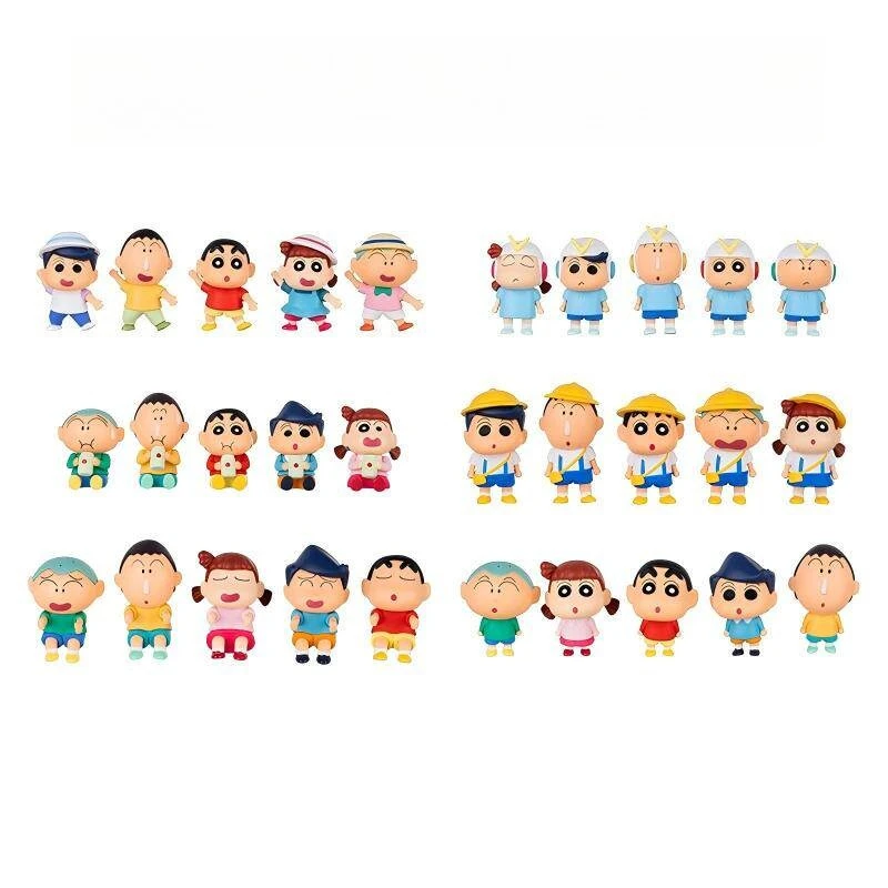 

Crayon Shin-Chan Five Crew Action Series Blind Box Mystery Bag Anime Cartoon Peripherals Figure Dolls Ornaments Collectible Gift