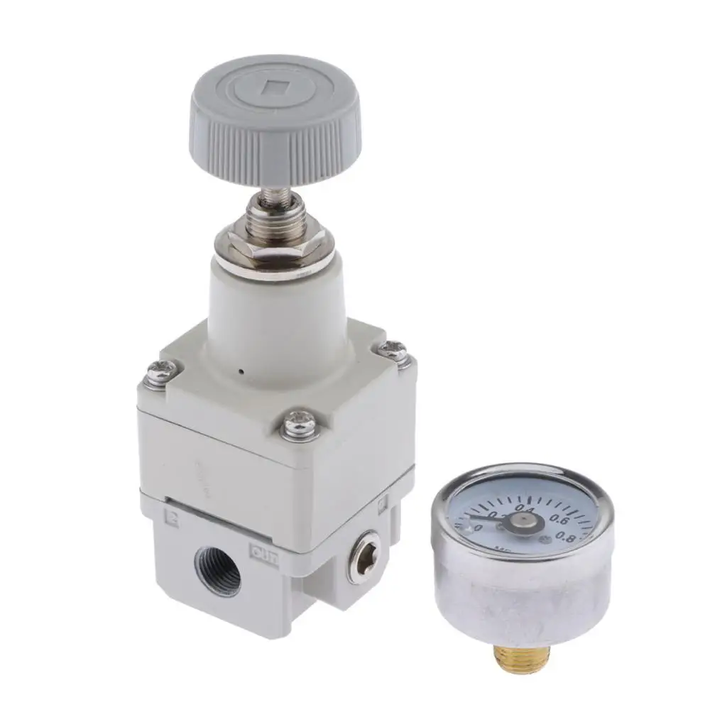 IR1020-01 Air Pressure Regulator Relief with Gauge 4.4L/Min(max) New