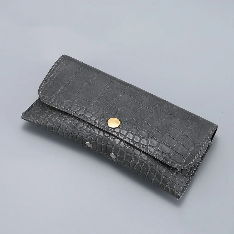 Fashionable Crocodile Pattern Rectangular Soft Shell Glasses Case Leather Bag Sunglasses Storage Box