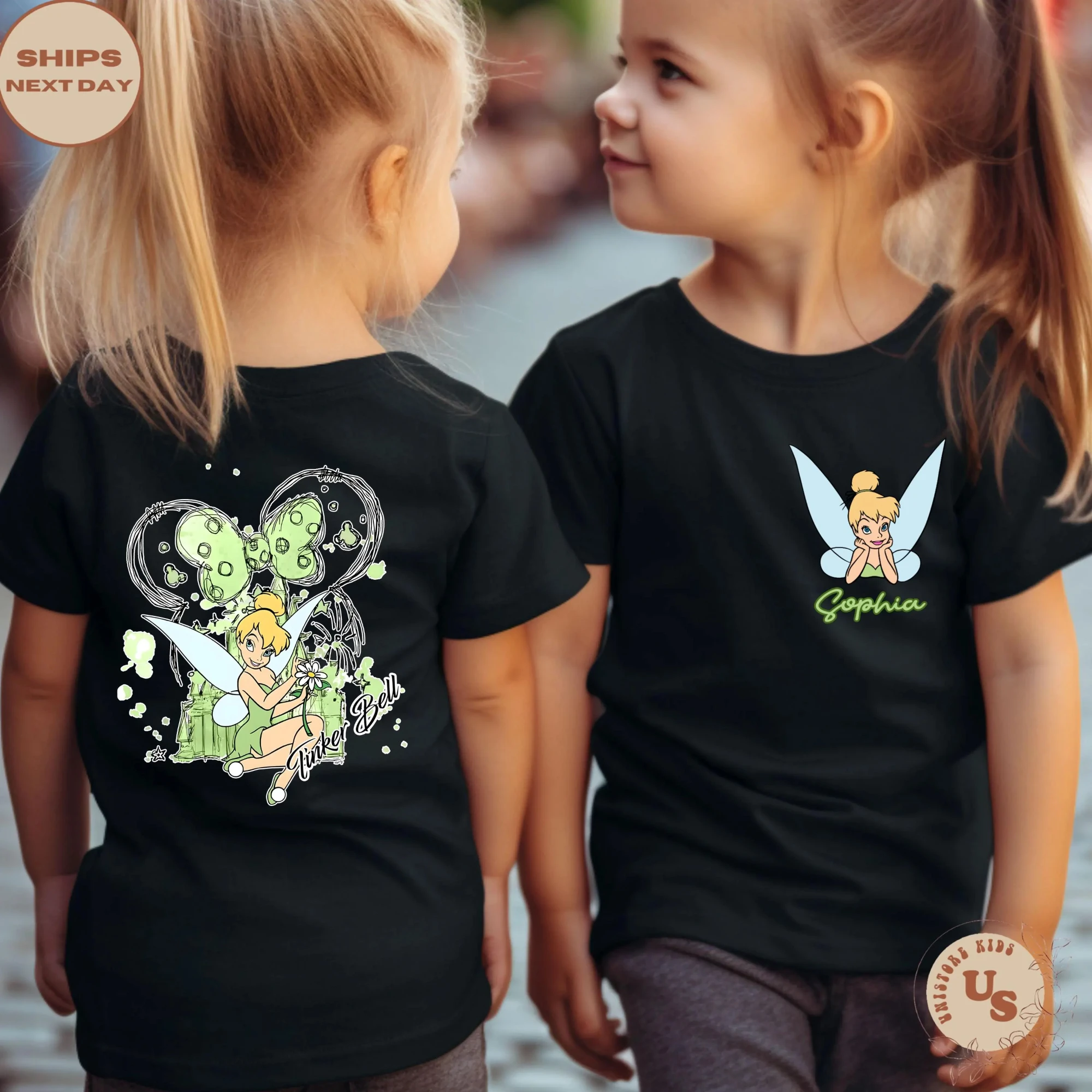 قمصان تينكر بيل، قمصان ديزني تينكر بيل، قمصان سحرية خرافية، قمصان سفر فتاة ديزني، قمصان عائلة الوالدين والطفل #6