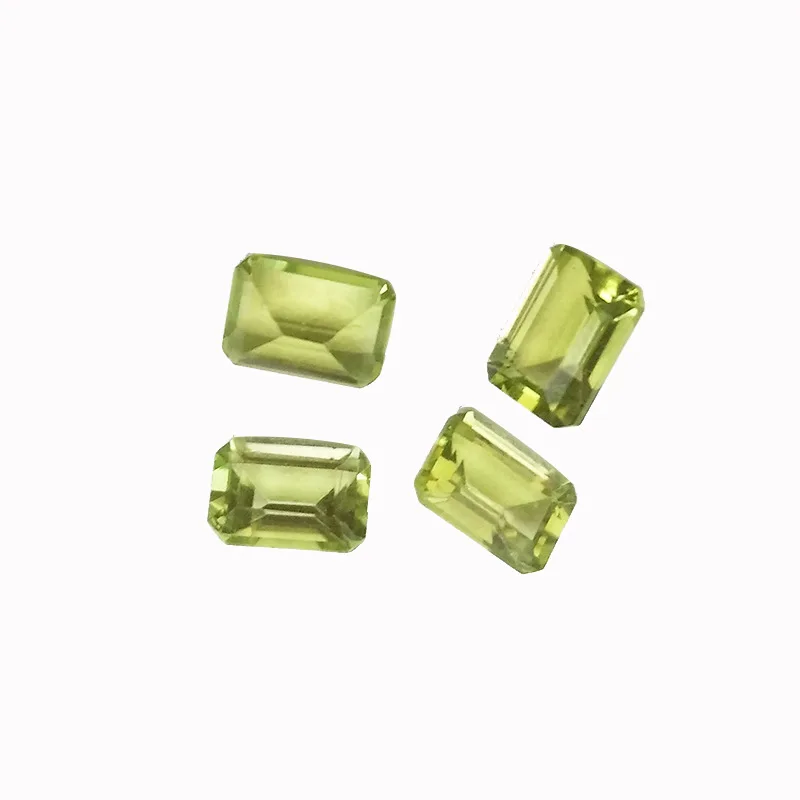 Factory Wholesale 100% Real Natural Emerald Shape Olivine Peridot Gemstone Loose Gems Diy Material for Jewelry