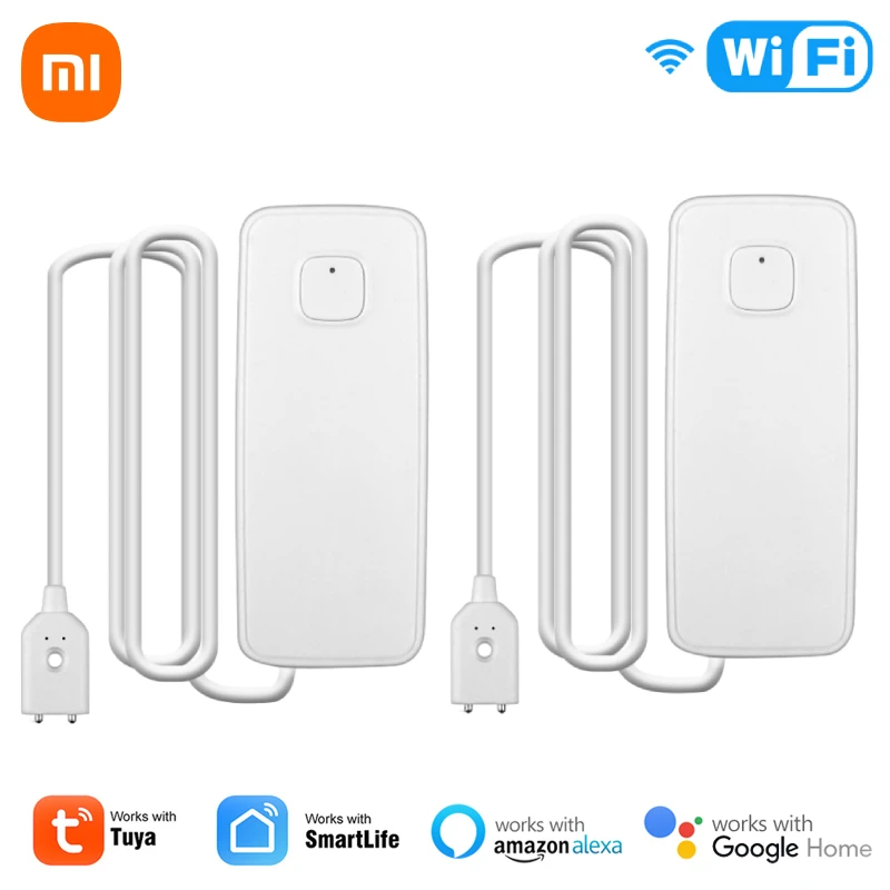 Xiaomi Tuya WiFi Smart Water Leak Sensor Water Overflow Level Detector Sound Alarm System Flood Leakage Security Protection