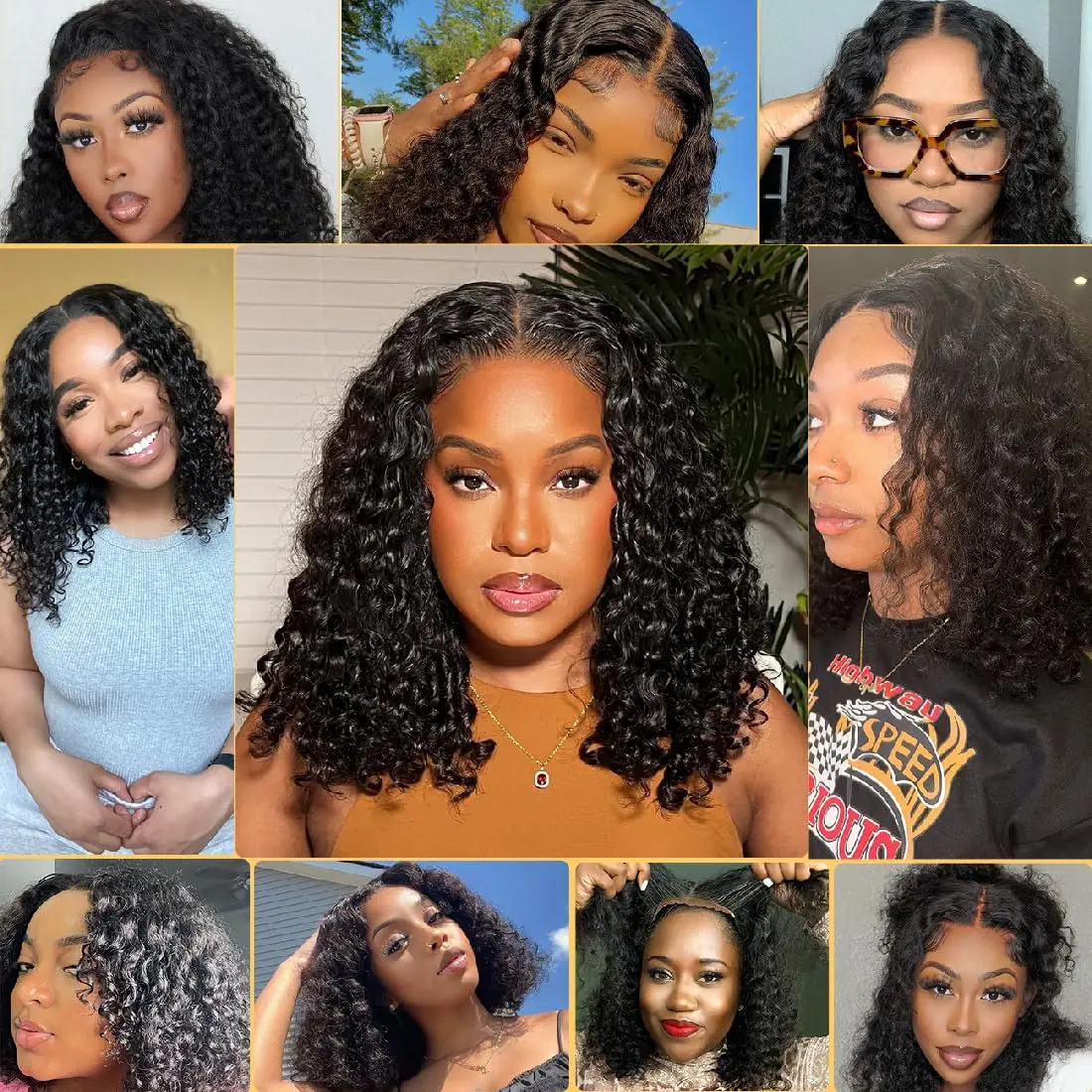 100% Human Wigs Water Wave Short Bob Transparent Lace Frontal Wear Wig Deep Curly For Woman Sale