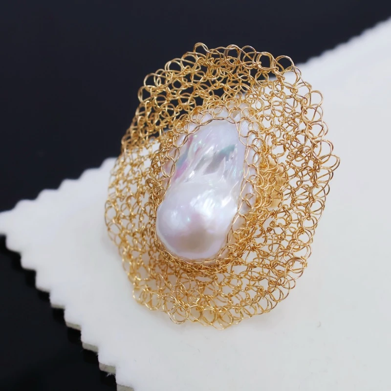 

SGARIT кольцо с жемчугом в стиле барокко, 14-каратное золото, женские кольца, ювелирные изделия в стиле ретро, аксессуары, подарок на вечеринку SR06