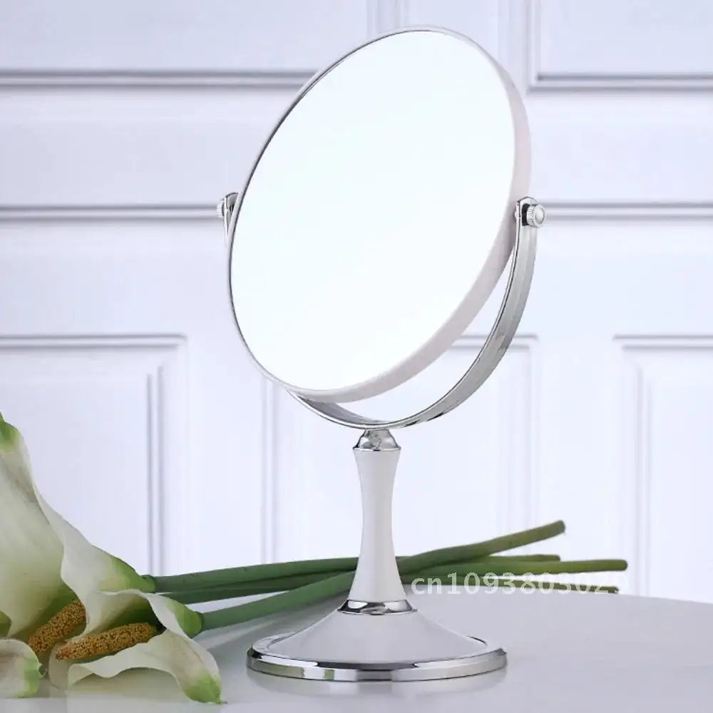 Ampliação circular espelho de maquiagem dupla face rotativa 6/8 polegadas espelho cosmético lupa princesa desktop espelho de pé