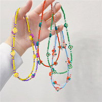 Summer Colorful Seed Beads Choker Clay Fruit Lemon Strawberry Charm Necklace For Girls Women Trendy Jewelry Gifts