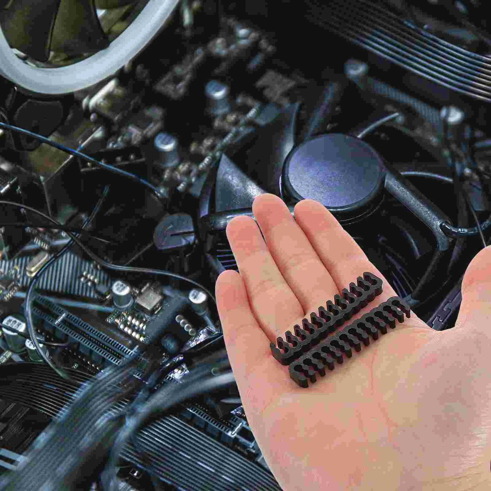 24 Pcs Cable Manager Wire Ties Comb Organizing Tool Organizer Black Clear Combs