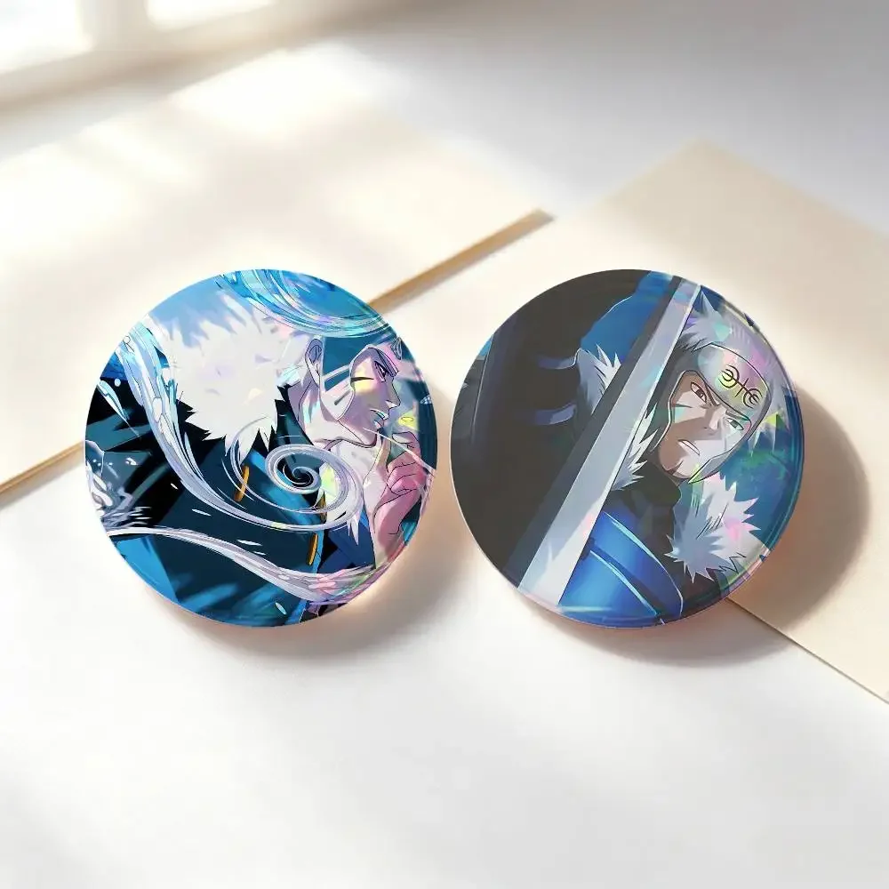 Anime N-NarutoS Senju Tobirama Badges 25 32 44 58 75 mm Round Cosplay Pin Bag Decor Fans Collect Friends Gifts Brooch Souvenir