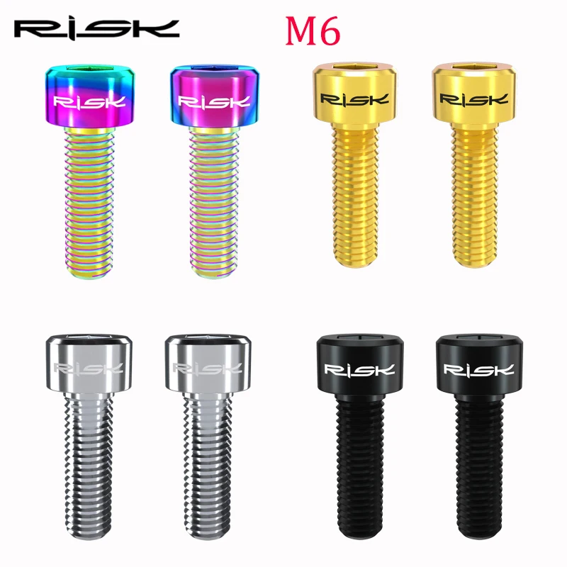 Risiko M6 * 16 18 20 Titan Fahrrad Bolzen Crankbrothers Eloxiert Schraube Kurbel Mtb Rennrad Disc Bremssattel Farbige ultra Licht