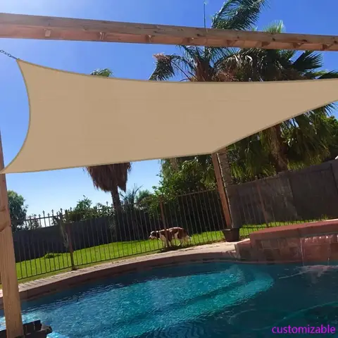 18' x 24' Sun Shade Sail Rectangle Outdoor Canopy Cover UV Block for Backyard Porch Pergola Deck Garden Patio (Sand)
