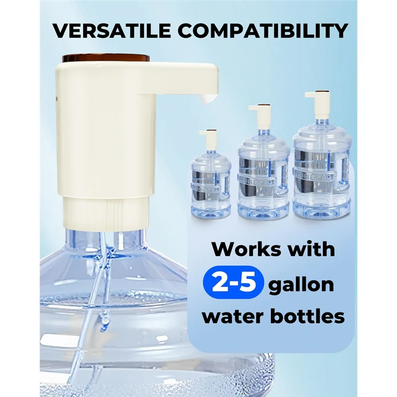 B98A-Water Dispenser, Portable Electric Water Bottle Pump With Timer Function,For 5 Gallon Bottles–For Home, Kitchen, Camping Us