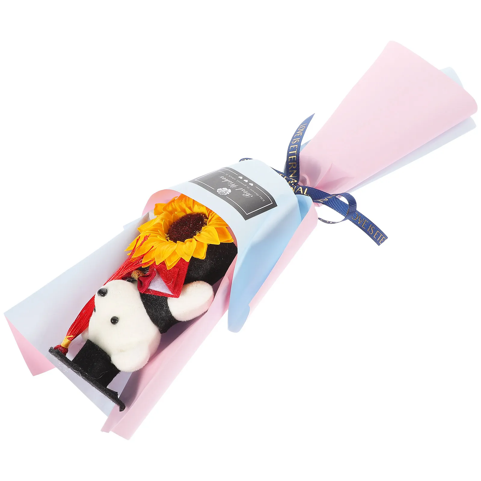 

Graduation Bear Bouquet Decorative Floral Arrangement with for Grad Party Photo Prop Bedroom Decoration Gift Bouquet