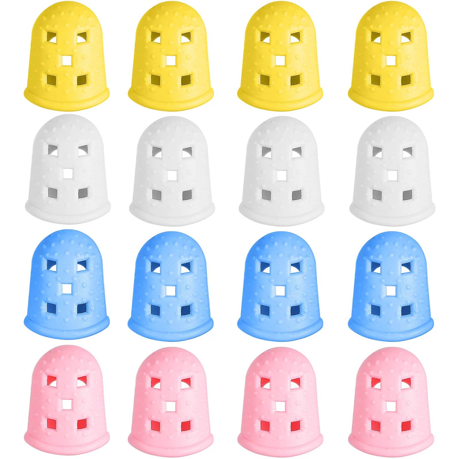 

16 Pcs Finger Cots Guitar Fingertip Protectors Protection Covers Nail Ukulele Practice Supplies Silica Gel Thumb Sleeves