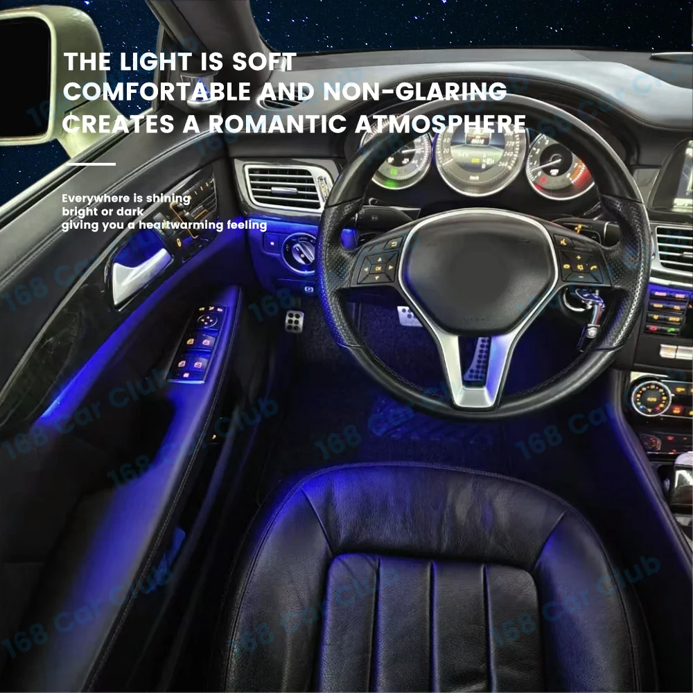 12/64 Colors Original 3 Colors Upgrade Ambient Light For Mercedes Benz W166 W212 W218 W292 W221 GLE Car LED Decorate Lamp Cable
