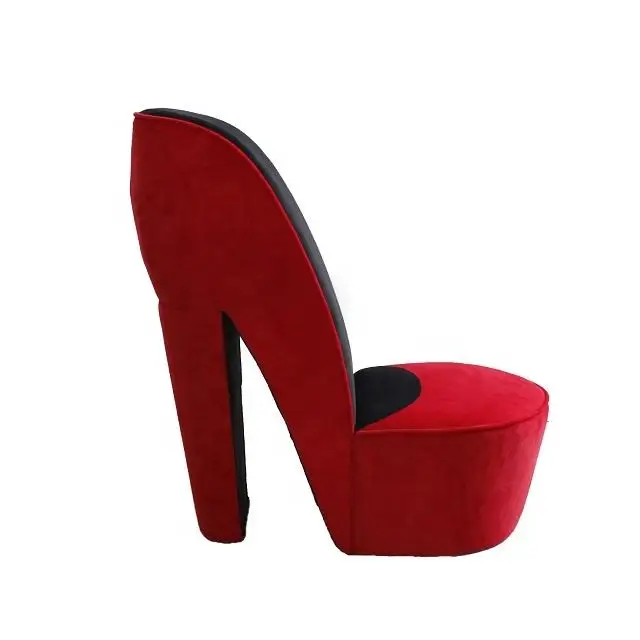 Red High Heels chair  Footstool Luxury  Fabric Footrest Stool Chairs Supply Modern creative design high heels living room chair