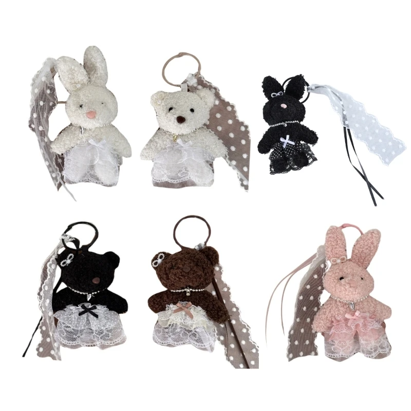 

Decorative Plush Keychain Bear Phone Charm Unique Keyring Bag Pendant Accessory 37JB